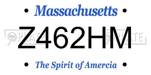 Z462HM Massachusetts License Plate