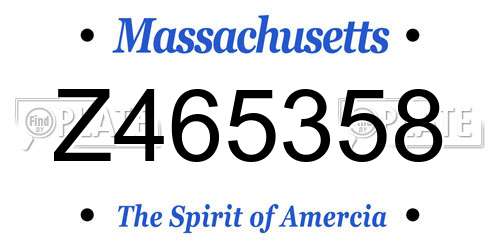 Z465358 Massachusetts License Plate