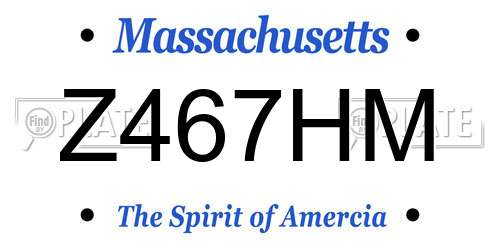Z467HM Massachusetts License Plate