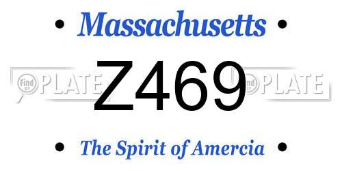 Z469 Massachusetts License Plate