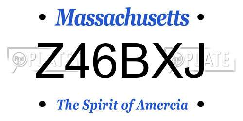 Z46BXJ Massachusetts License Plate
