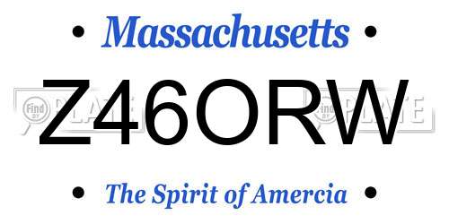 Z46ORW Massachusetts License Plate