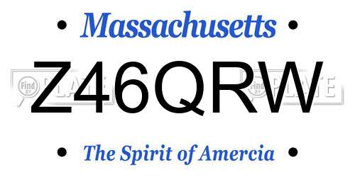 Z46QRW Massachusetts License Plate