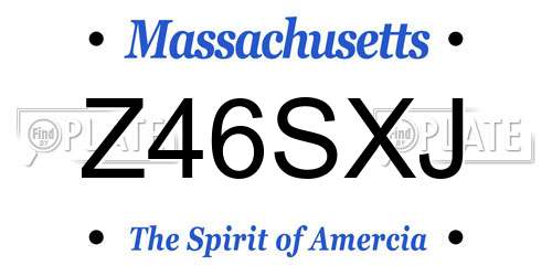 Z46SXJ Massachusetts License Plate