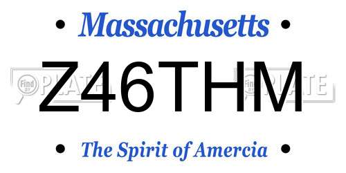 Z46THM Massachusetts License Plate