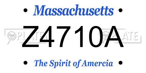 Z4710A Massachusetts License Plate