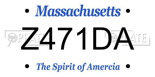 Z471DA Massachusetts License Plate