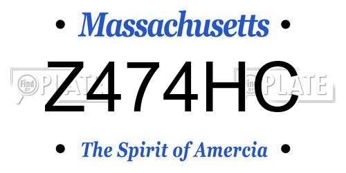 Z474HC Massachusetts License Plate