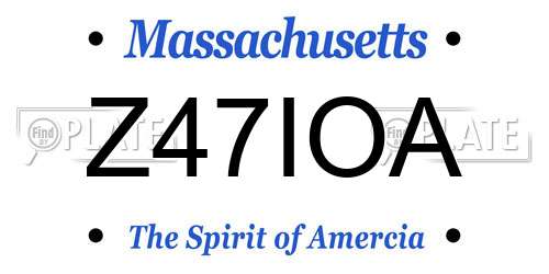 Z47IOA Massachusetts License Plate