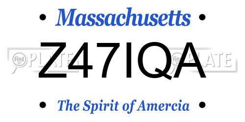 Z47IQA Massachusetts License Plate