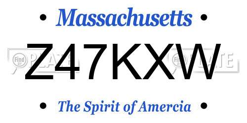 Z47KXW Massachusetts License Plate