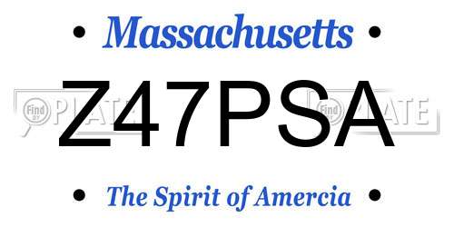 Z47PSA Massachusetts License Plate