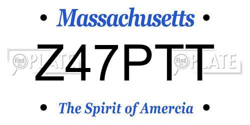 Z47PTT Massachusetts License Plate