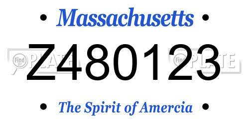 Z480123 Massachusetts License Plate