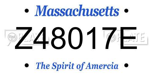 Z48017E Massachusetts License Plate