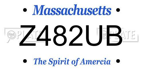 Z482UB Massachusetts License Plate