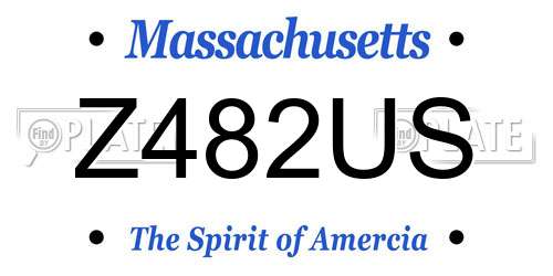 Z482US Massachusetts License Plate