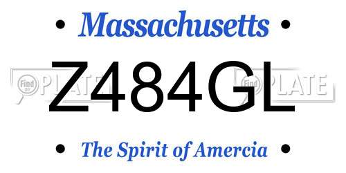 Z484GL Massachusetts License Plate