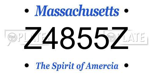 Z4855Z Massachusetts License Plate