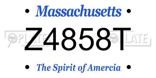 Z4858T Massachusetts License Plate