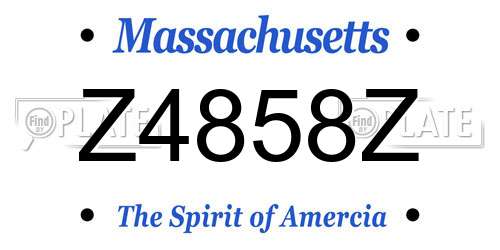 Z4858Z Massachusetts License Plate