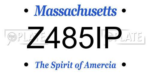 Z485IP Massachusetts License Plate