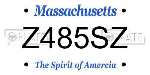 Z485SZ Massachusetts License Plate
