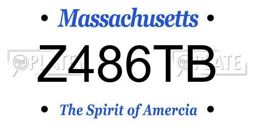 Z486TB Massachusetts License Plate