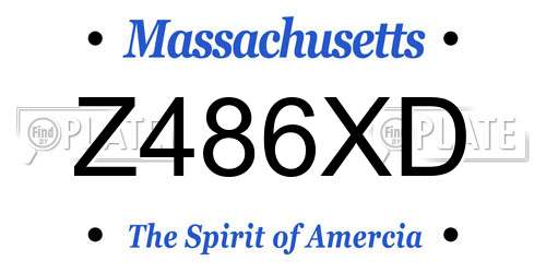 Z486XD Massachusetts License Plate