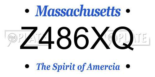 Z486XQ Massachusetts License Plate