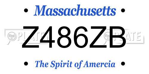Z486ZB Massachusetts License Plate