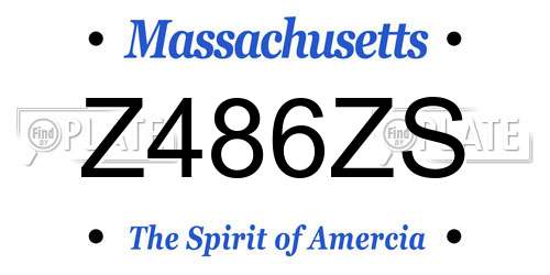 Z486ZS Massachusetts License Plate
