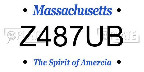 Z487UB Massachusetts License Plate