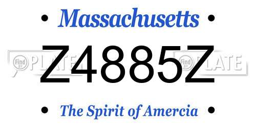 Z4885Z Massachusetts License Plate