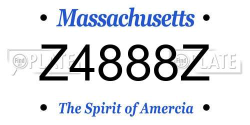 Z4888Z Massachusetts License Plate