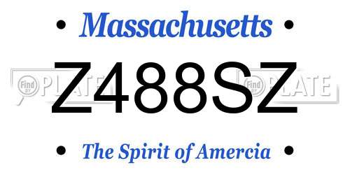 Z488SZ Massachusetts License Plate