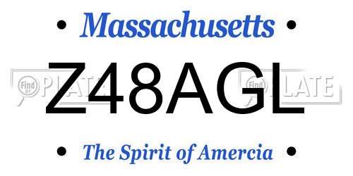 Z48AGL Massachusetts License Plate
