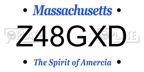 Z48GXD Massachusetts License Plate
