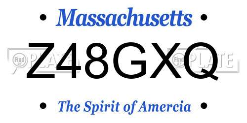 Z48GXQ Massachusetts License Plate