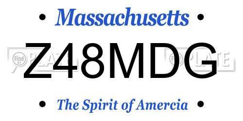 Z48MDG Massachusetts License Plate