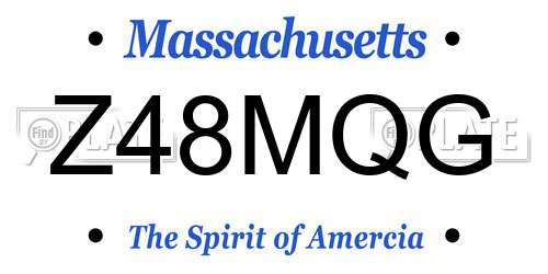 Z48MQG Massachusetts License Plate