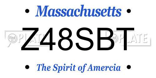 Z48SBT Massachusetts License Plate