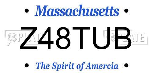 Z48TUB Massachusetts License Plate