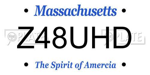 Z48UHD Massachusetts License Plate