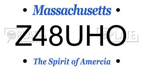 Z48UHO Massachusetts License Plate