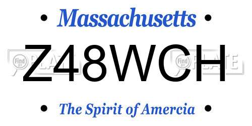 Z48WCH Massachusetts License Plate