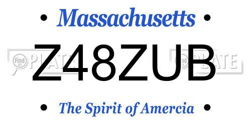 Z48ZUB Massachusetts License Plate