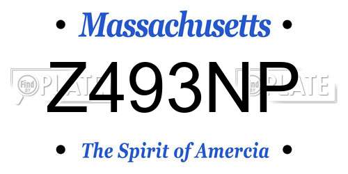 Z493NP Massachusetts License Plate