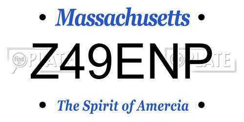 Z49ENP Massachusetts License Plate