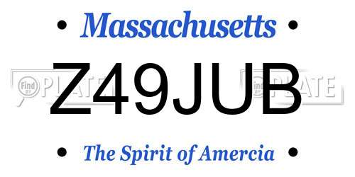 Z49JUB Massachusetts License Plate